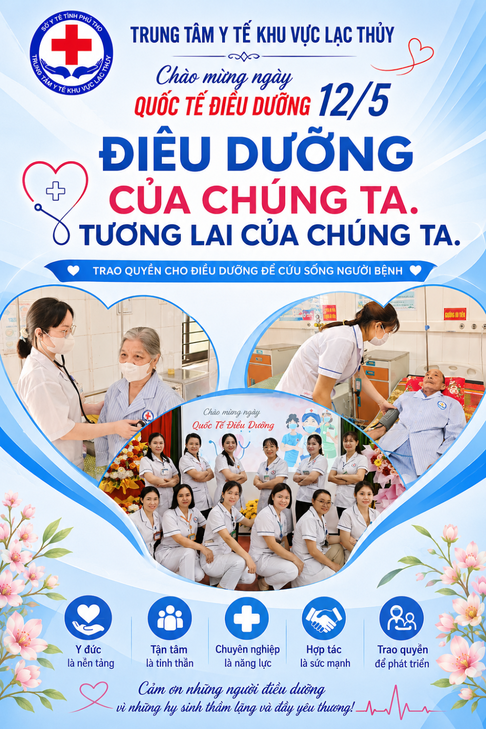 TRUNG TÂM Y TẾ KHU VỰC LẠC THỦY HƯỞNG ỨNG NGÀY QUỐC TẾ ĐIỀU DƯỠNG 12/5